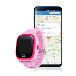 Trackitt SOS-Noodknop GPS Tracker Horloge Voor Kinderen Roze <span class="smallText">[41446]</span>